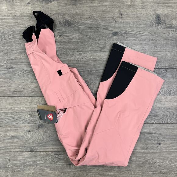 Rossignol Bib Ski Pants Size Medium Womens Cooper Pink Black Snowboarding $275 - Picture 1 of 16